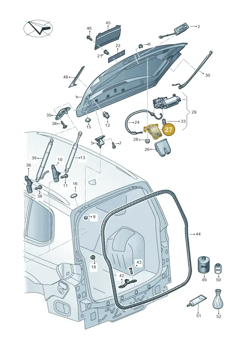 5TA827506D — Volkswagen Touran 2,0 BlueMotion (2015-2024) diagram 869827000, position 27