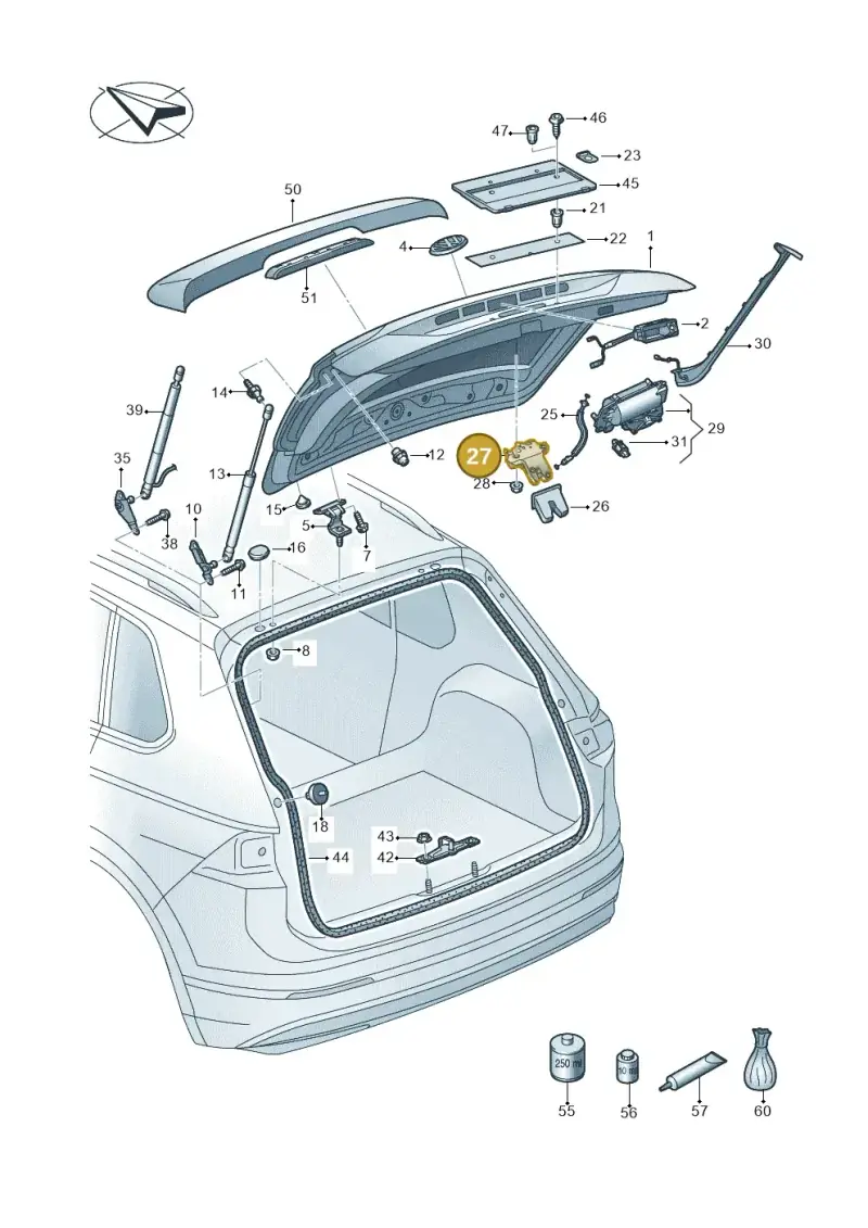 5TA827506D — Volkswagen Tiguan 2.0 4Motion (2016-2024) diagram 884827000, position 27