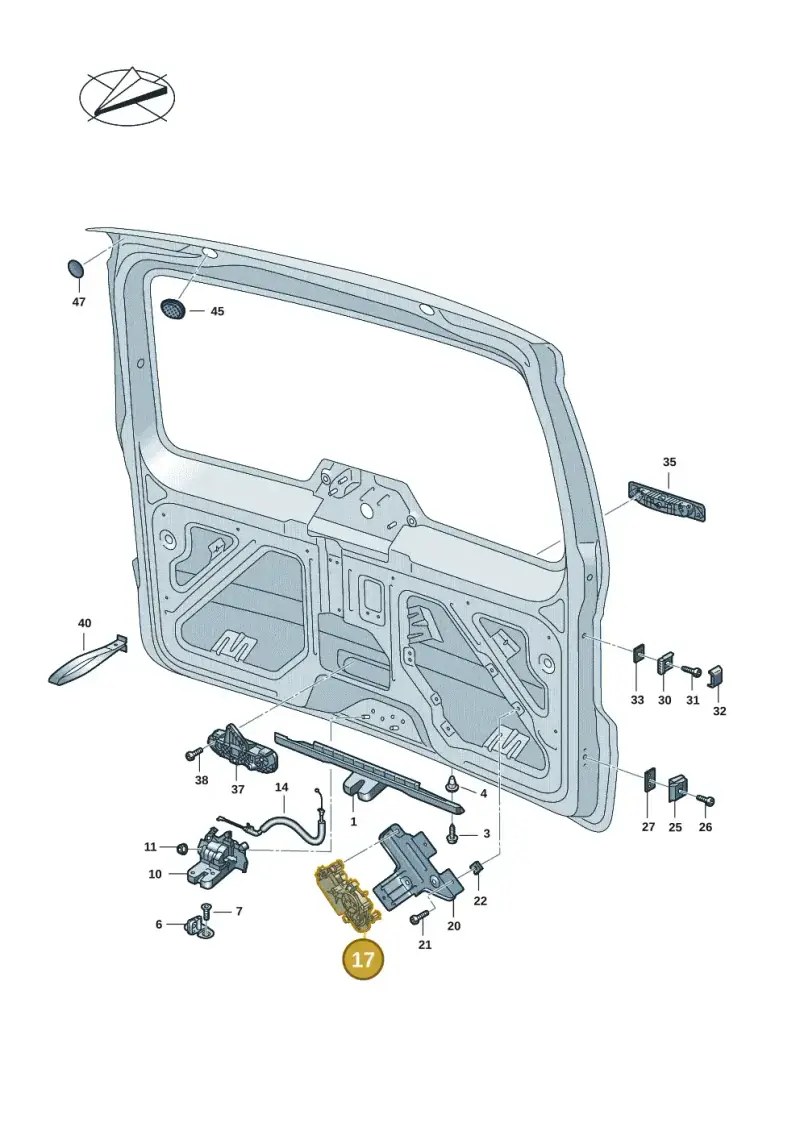 5TA827887C — Volkswagen Caddy Maxi Kombi (2020-2024) diagram 2ka827100, position 17