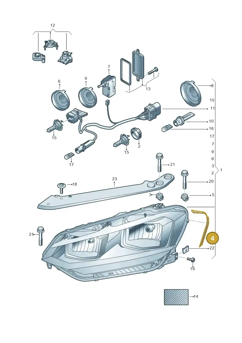 5TA941119 — Volkswagen Touran 2,0 BlueMotion (2015-2024) diagram 869941000, position 4