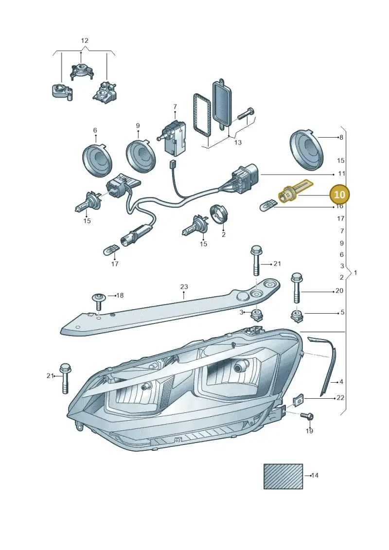 5TA941953 — Volkswagen Touran 2,0 BlueMotion (2015-2024) diagram 869941000, position 10