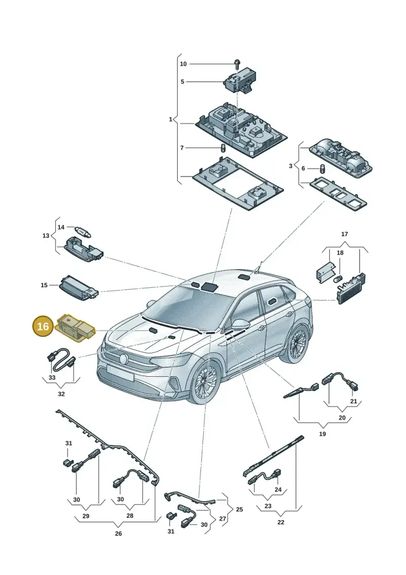 5TA947409 — Volkswagen Taigo (2021-2024) diagram 2f0947000, position 16