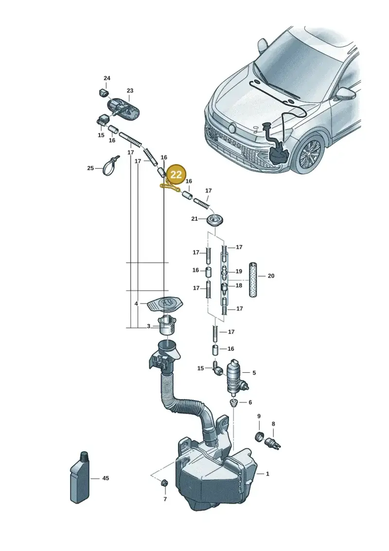 5TA955873 — Volkswagen Tiguan 2.0 (2023-) diagram 57x955100, position 22