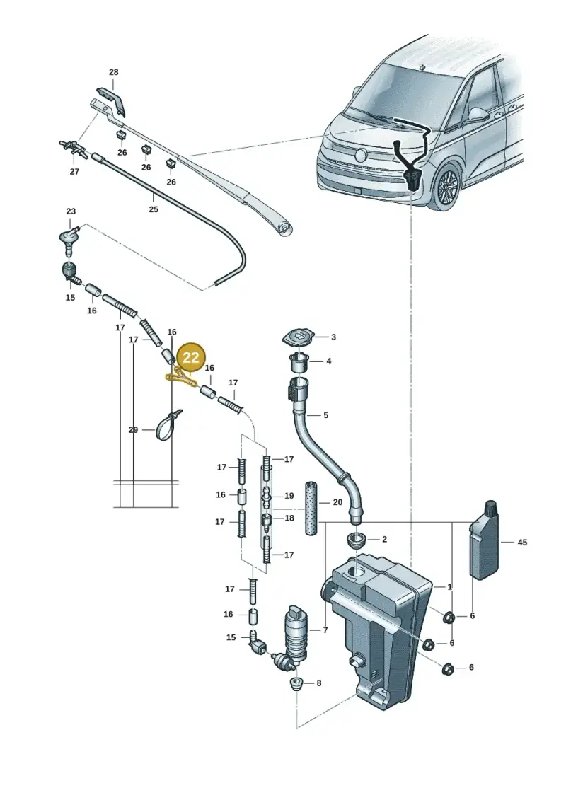 5TA955873 — Volkswagen Multivan (2021-) diagram 7t0955100, position 22