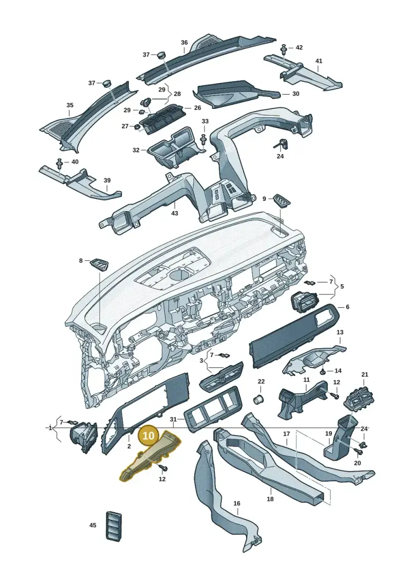 5TB819151 — Volkswagen Tiguan 2.0 (2023-) diagram 57x819300, position 10