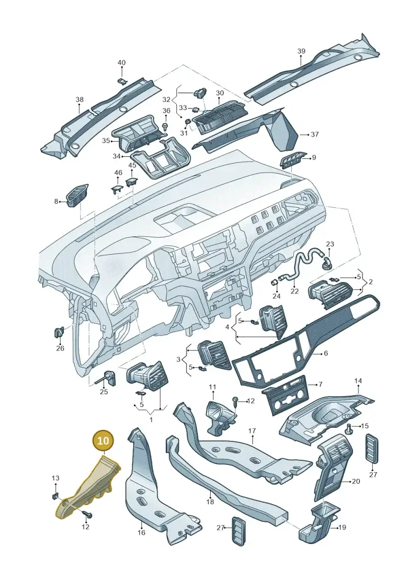 5TB819151 — Volkswagen Golf Sportsvan 1.6 (2014-2020) diagram 780819300, position 10