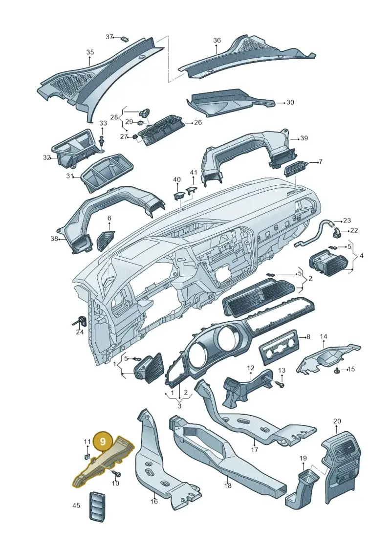 5TB819151 — Volkswagen Tiguan 2.0 4Motion (2017-2024) diagram 884819300, position 9