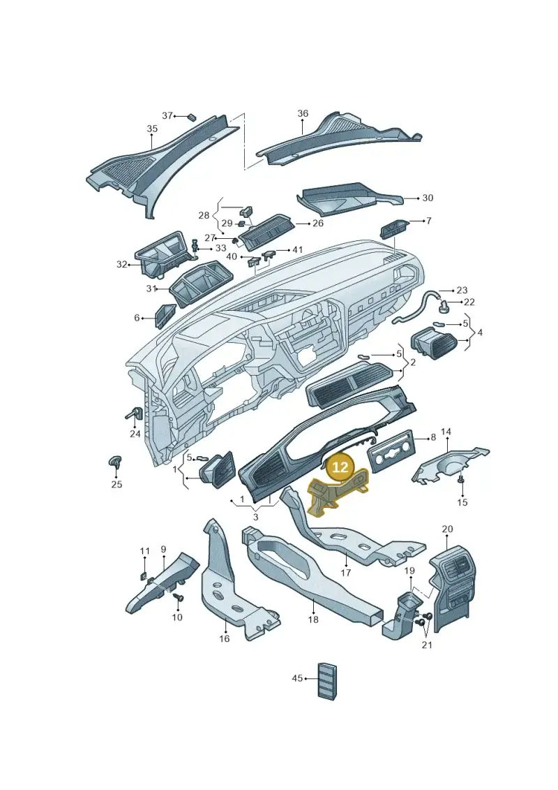 5TB819152 — Volkswagen Tayron (2018-) diagram 432819030, position 12