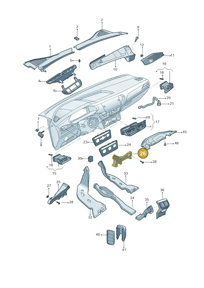 5TB819152 — Volkswagen Taos 1.4 (2021-2023) diagram 588819300, position 26