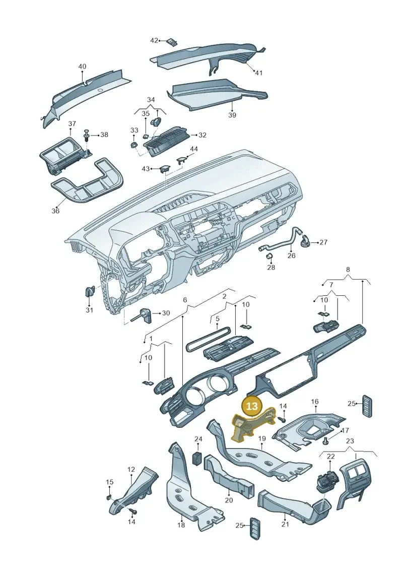 5TB819152 — Volkswagen Touran 2,0 BlueMotion (2015-2024) diagram 869819300, position 13