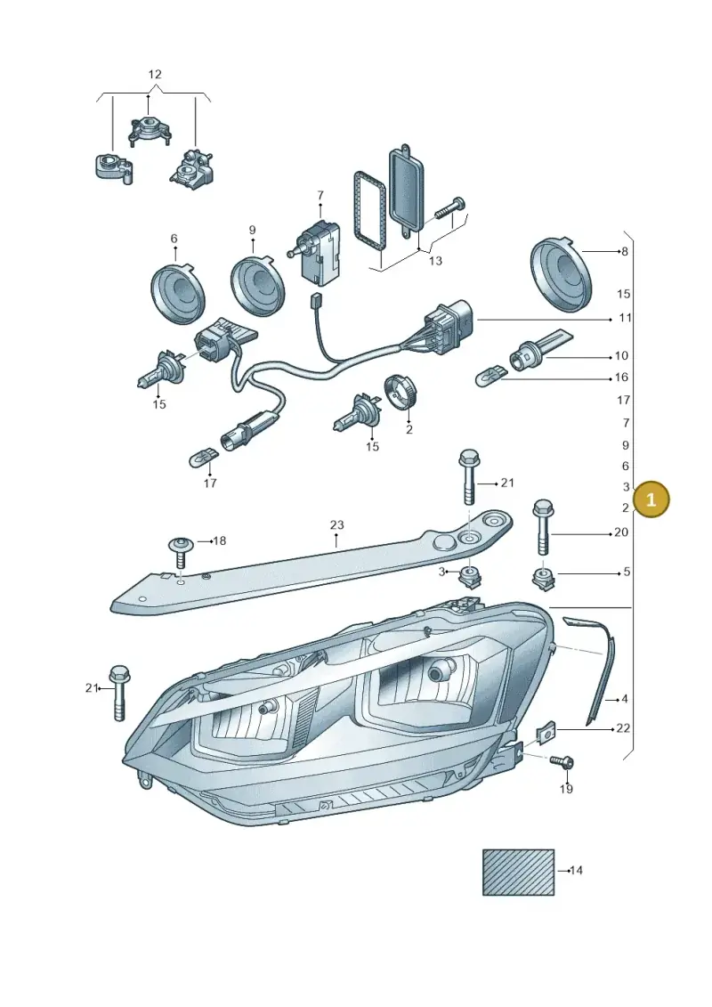 5TB941005C — Volkswagen Touran 2,0 BlueMotion (2015-2024) diagram 869941000, position 1