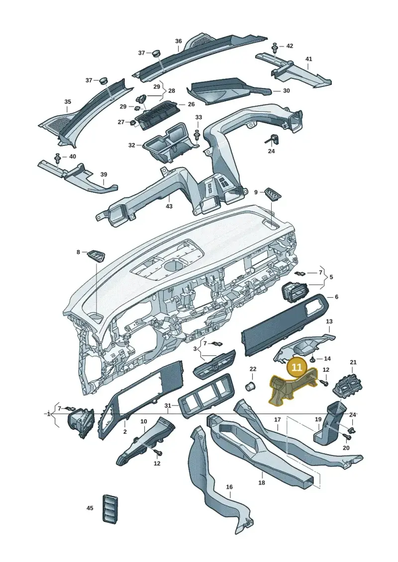 5TC819152 — Volkswagen Tiguan 2.0 (2023-) diagram 57x819300, position 11