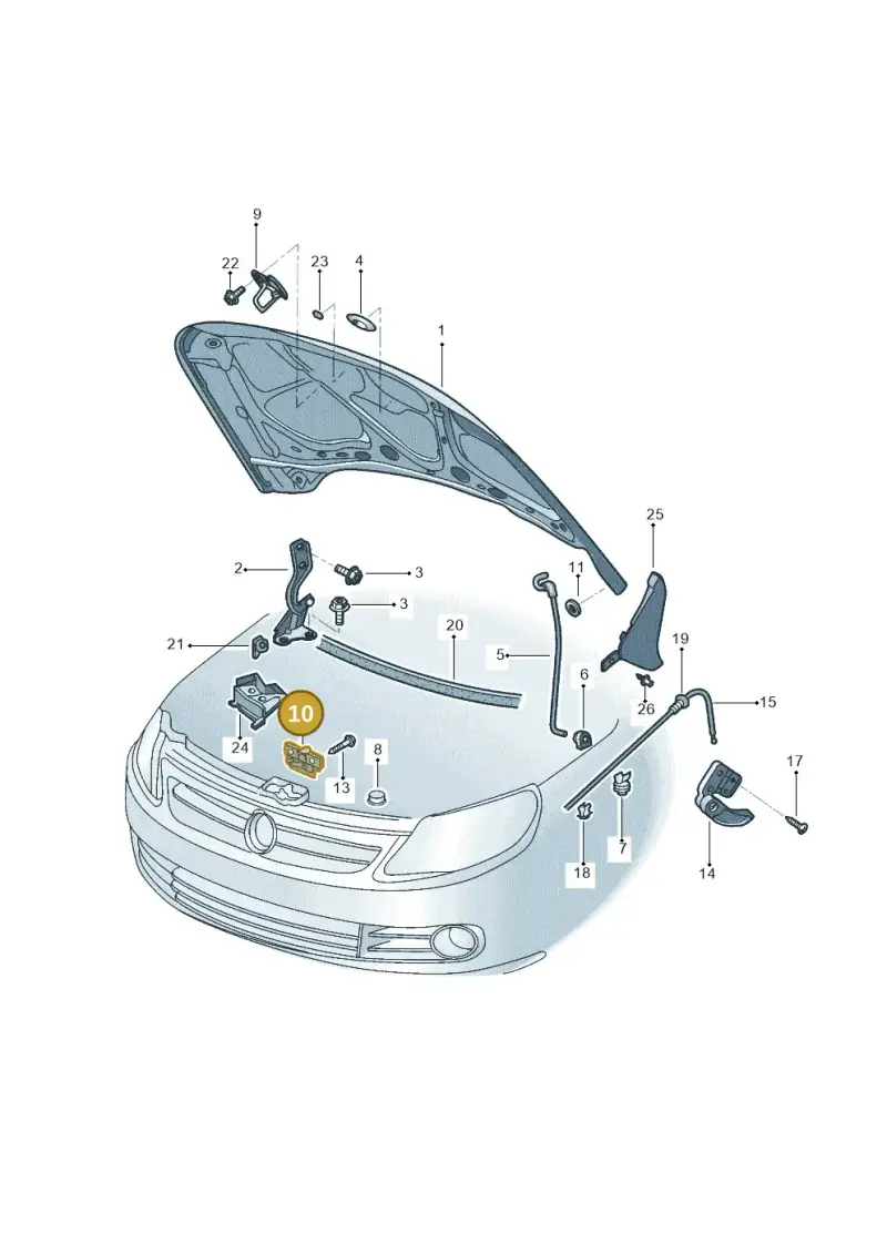 5U0823509A — Volkswagen Saveiro (2011-2013) diagram 388823100, position 10