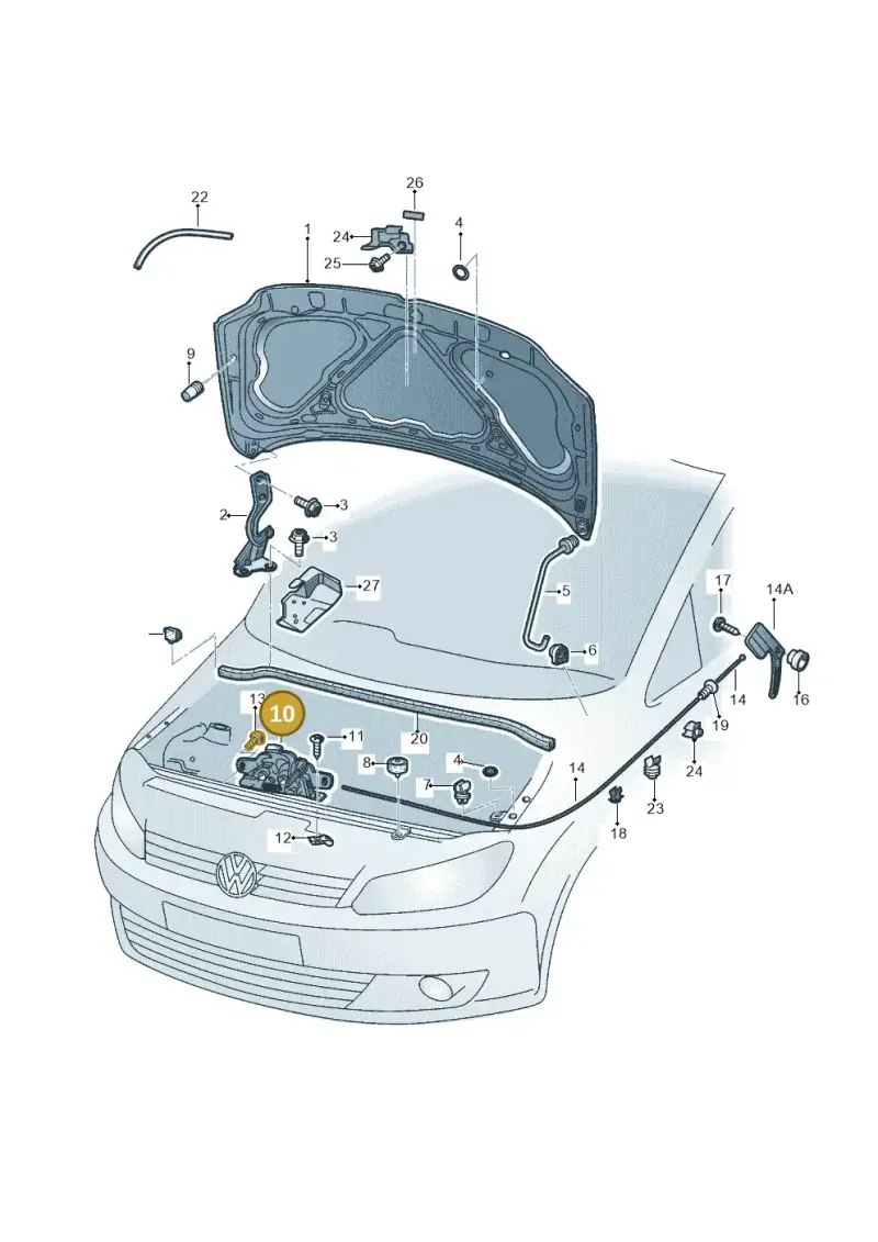 5U0823509A — Volkswagen Crossfox (2009-2014) diagram 393823100, position 10