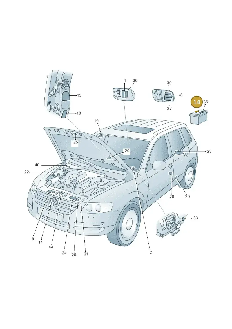 5W0010729C — Volkswagen Touareg                08> (2007-) diagram 616010000, position 14