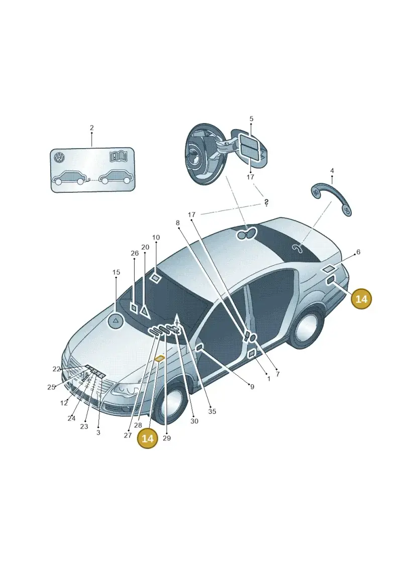 5W0010729C — Volkswagen Passat CC (2011-2016) diagram 656010000, position 14