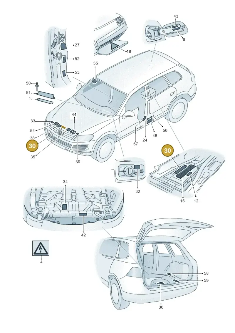 5W0010729C — Volkswagen Touareg BlueMotion (2014-2018) diagram 787010000, position 30