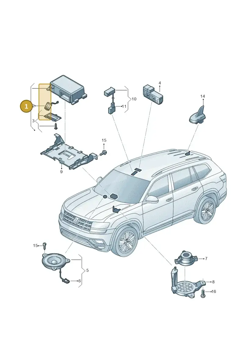 5WA035285C — Volkswagen Atlas Cross Sport (2019-2023) diagram 829035600, position 1