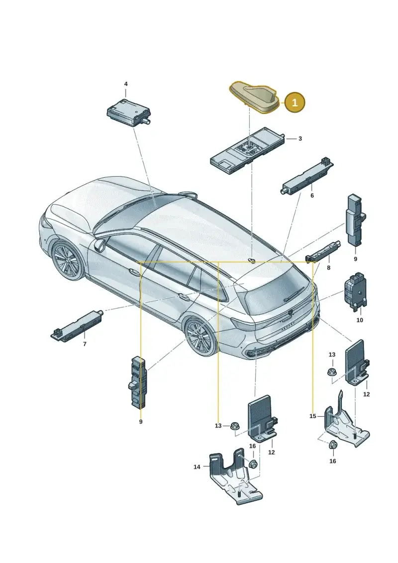 5WA035507E041 — Volkswagen Passat estate (2023-) diagram 3j0035200, position 1