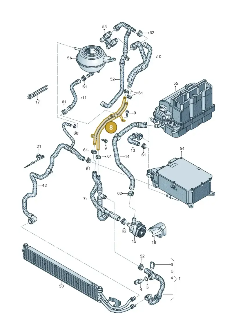 5WA121065 — Volkswagen Golf 2.0 BlueMotion (2019-2024) diagram 793121019, position 8
