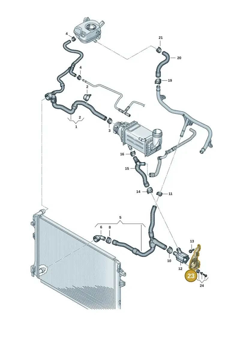 5WA121093F — Volkswagen Taigo (2021-2024) diagram 2f0121301, position 23