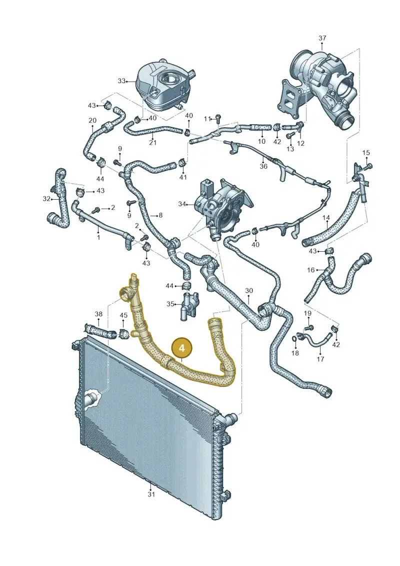 5WA122051R — Volkswagen Golf 2.0 BlueMotion (2019-2024) diagram 884121440, position 4