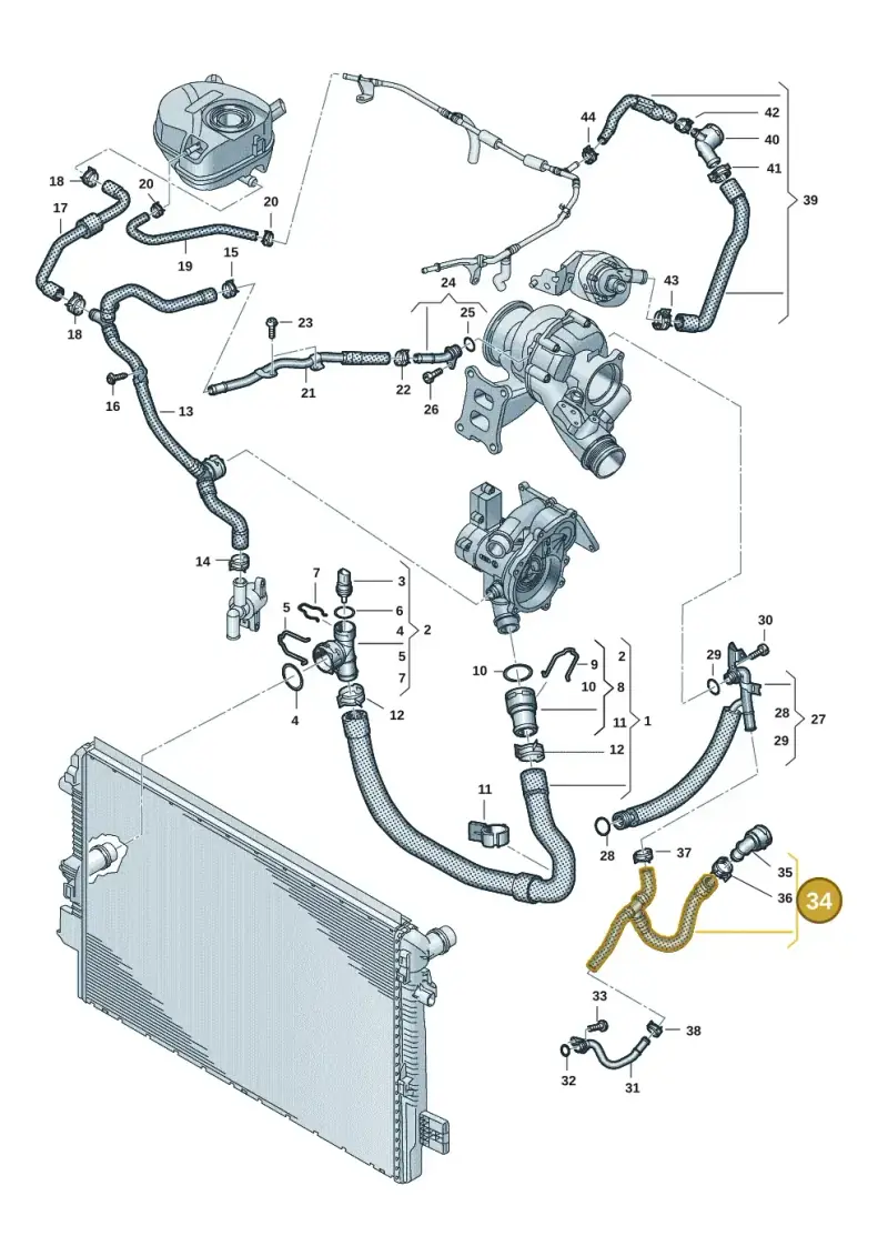 5WA122073H — Volkswagen Polo 1.0 BlueMotion (2017-2024) diagram 837121422, position 34