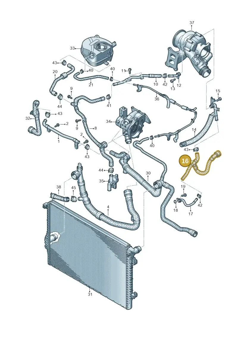 5WA122073H — Volkswagen Golf 2.0 BlueMotion (2019-2024) diagram 884121440, position 16