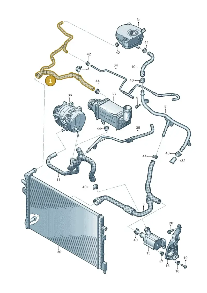 5WA122101AH — Volkswagen Golf 2.0 BlueMotion (2019-2024) diagram 596121189, position 1