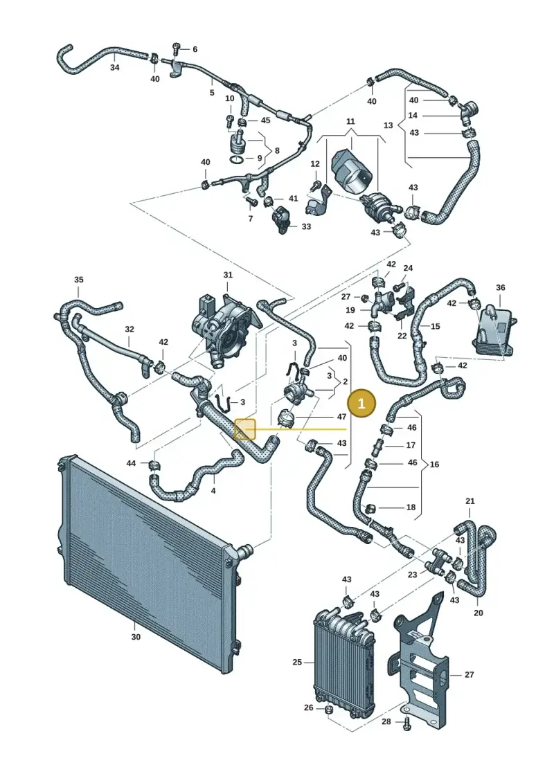 5WA122101AP — Volkswagen Golf 2.0 BlueMotion (2019-2024) diagram 884121444, position 1