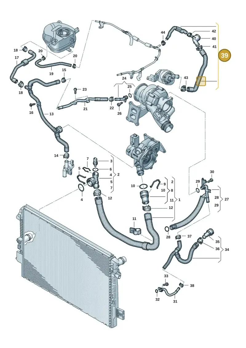 5WA122157AC — Volkswagen Polo 1.0 BlueMotion (2017-2024) diagram 837121422, position 39
