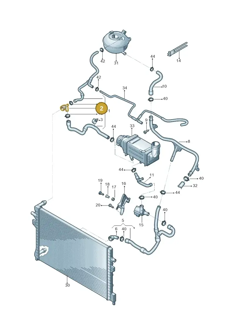 5WA122291A — Volkswagen Sagitar 1.2T (2018-) diagram 427121030, position 2