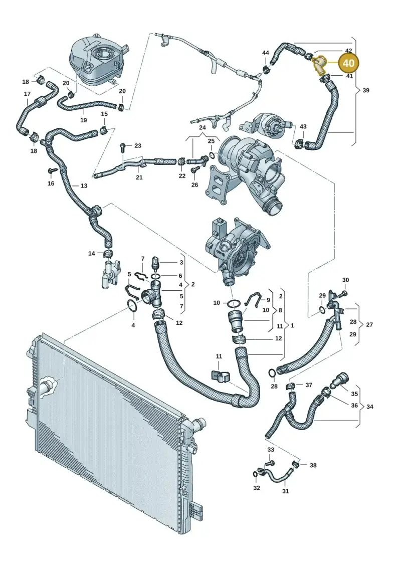 5WA122291F — Volkswagen Polo 1.0 BlueMotion (2017-2024) diagram 837121422, position 40