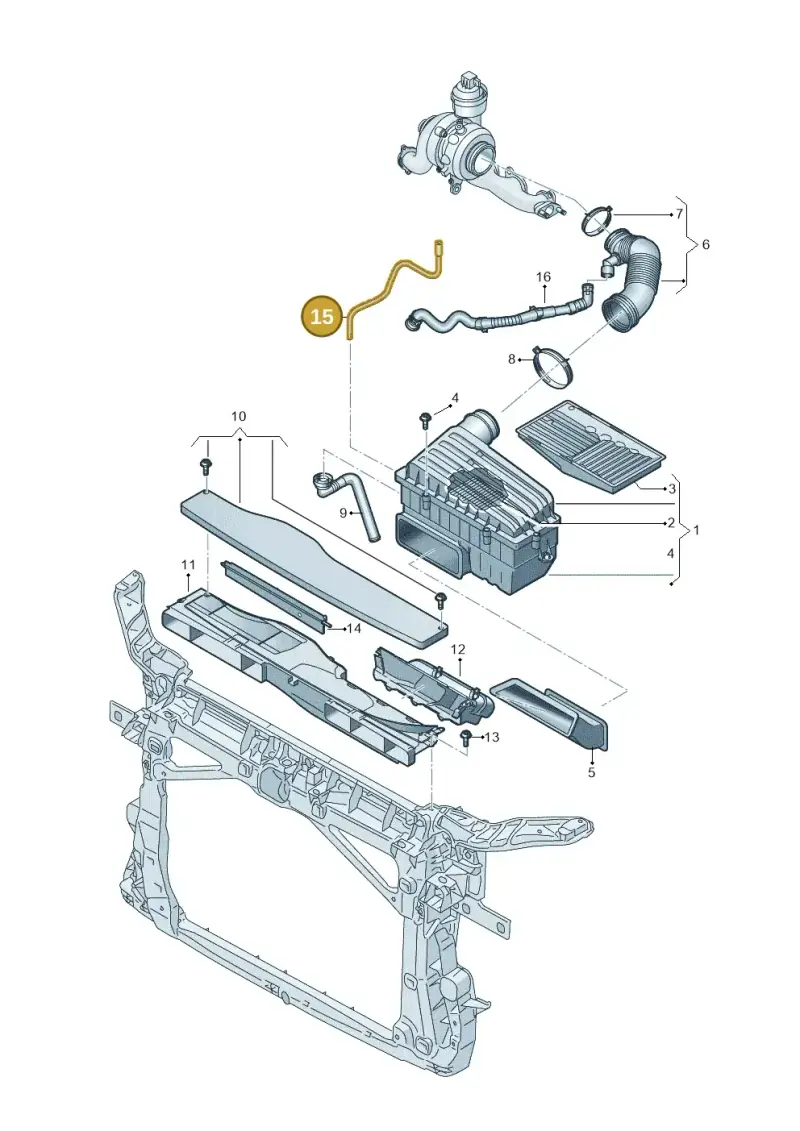 5WA129626 — Volkswagen Golf 2.0 BlueMotion (2019-2024) diagram 813129090, position 15