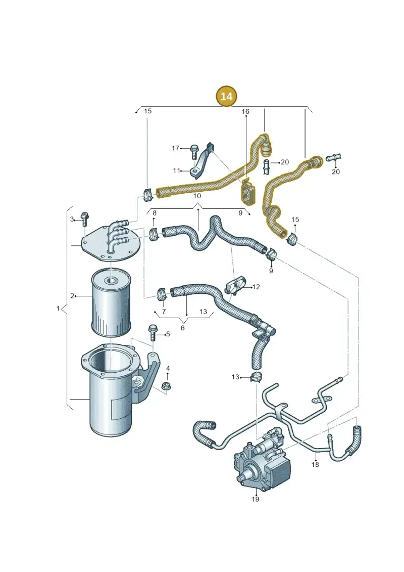 5WA130295D — Volkswagen Caddy Maxi Kombi (2020-2024) diagram 7t0127005, position 14