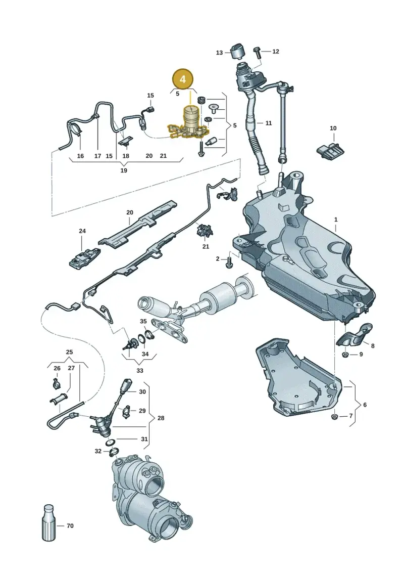 5WA131971 — Volkswagen Golf 2.0 BlueMotion (2019-2024) diagram 5h0253103, position 4
