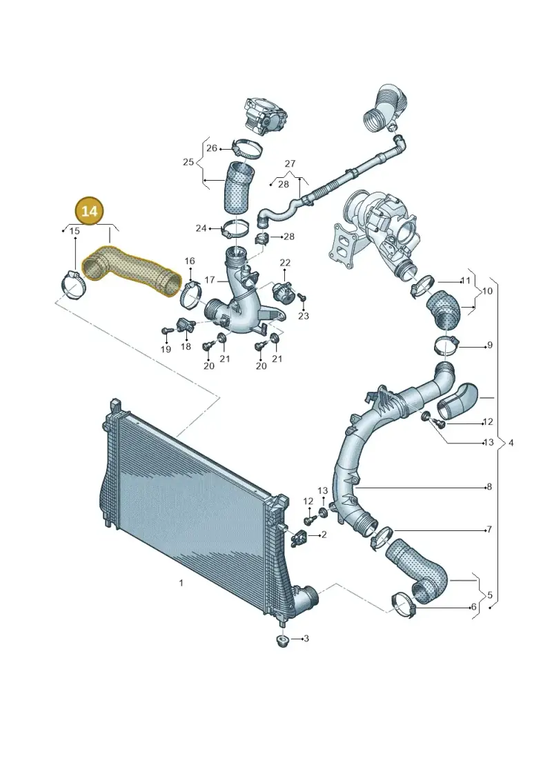 5WA145834 — Volkswagen Golf 2.0 BlueMotion (2019-2024) diagram 884145660, position 14