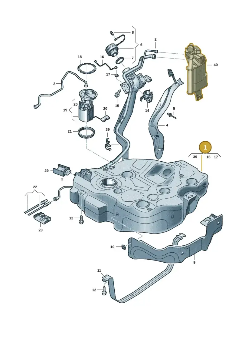 5WA201055C — Volkswagen Golf 2.0 BlueMotion (2019-2024) diagram 5h0201045, position 1