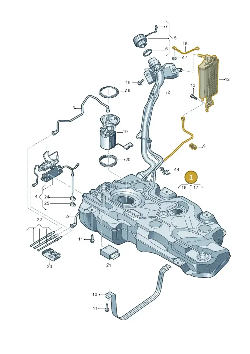 5WA201060Q — Volkswagen Golf 2.0 BlueMotion (2019-2024) diagram 827201032, position 1