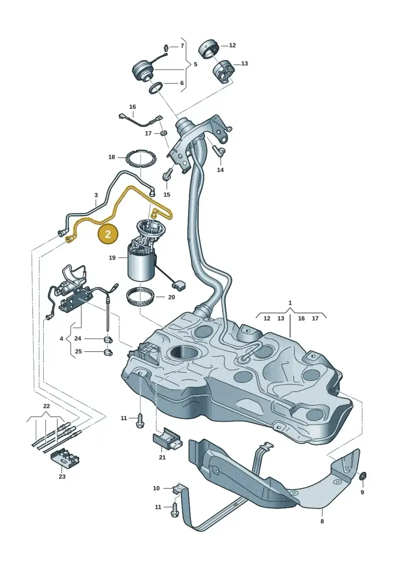 5WA201294C — Volkswagen Golf 2.0 BlueMotion (2019-2024) diagram 5h0201060, position 2