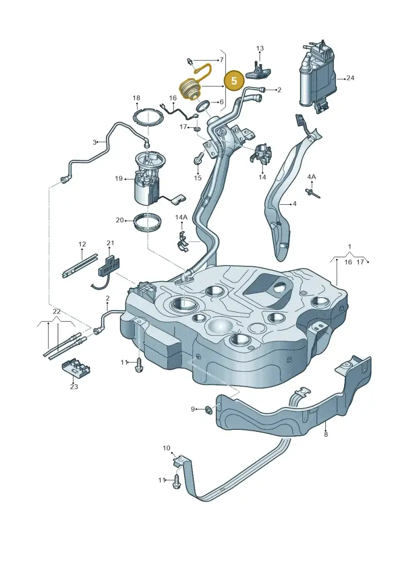 5WA201550AT — Volkswagen Jetta 1.4 (2017-2024) diagram 746201450, position 5