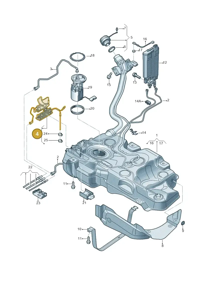 5WA201607D — Volkswagen Golf 2.0 BlueMotion (2019-2024) diagram 746201300, position 4