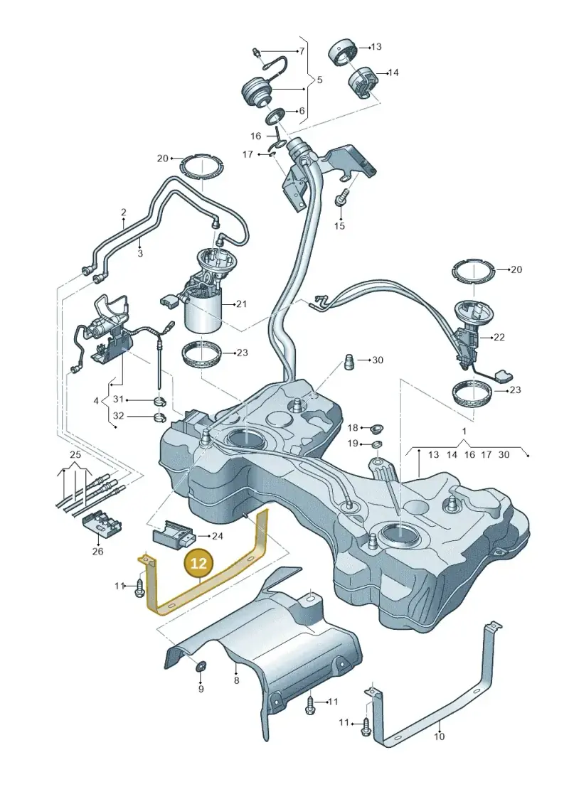 5WA201654 — Volkswagen T-Roc BlueMotion (2017-2024) diagram 813201650, position 12