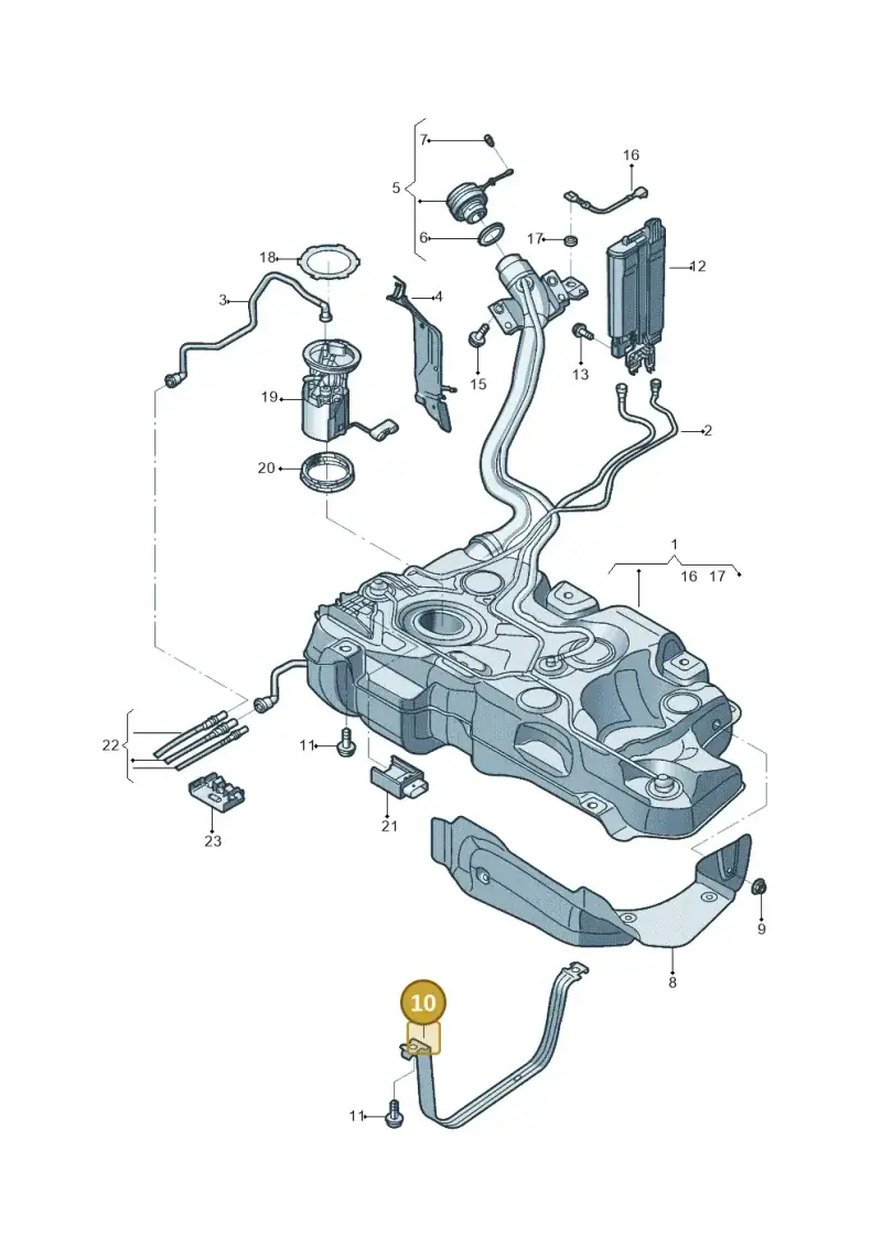 5WA201656 — Volkswagen Taos 1.4 (2020-2024) diagram 431201020, position 10