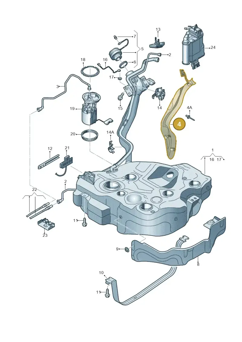 5WA201974 — Volkswagen Golf 2.0 (2016-2020) diagram 746201450, position 4