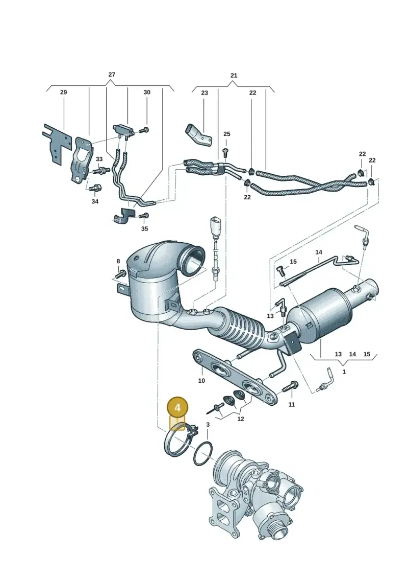 5WA253725 — Volkswagen Golf 2.0 BlueMotion (2019-2024) diagram 5h0253040, position 4