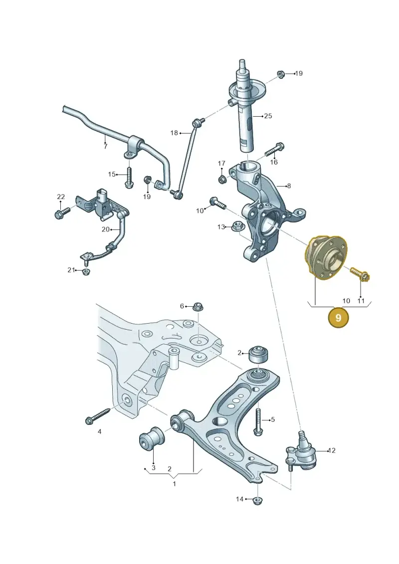 5WA407621 — Volkswagen Golf 2.0 (2016-2020) diagram 746407000, position 9