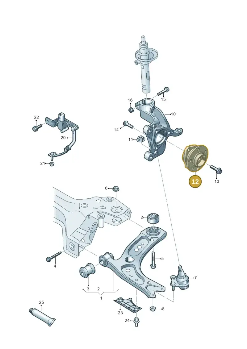 5WA407621B — Volkswagen Tiguan 2.0 (2023-) diagram 5h0407000, position 12