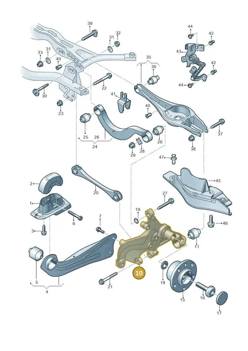 5WA505436F — Volkswagen Golf 2.0 BlueMotion (2019-2024) diagram 5h0505050, position 10