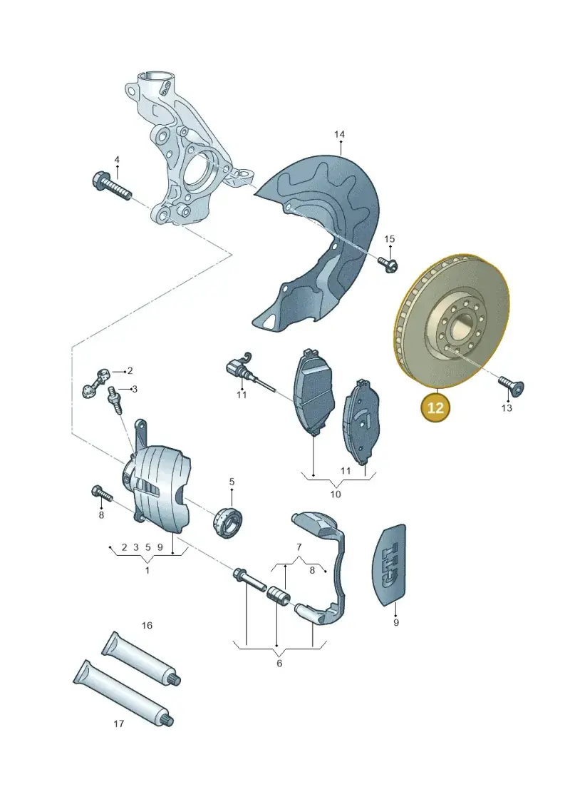 5WA615301J — Volkswagen Golf 2.0 BlueMotion (2019-2024) diagram 746615400, position 12